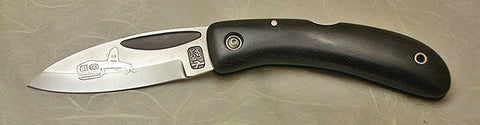 Boye Custom Prophet Lockback Folding Knife with 'Tlingit Whale' Etching.