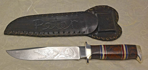 WWII Memorial Knife with Custom Etching of Delila