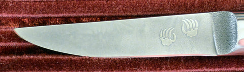 3 inch Paring Knife with 'Bear Paws' Etching & Desert Ironwood Handle.