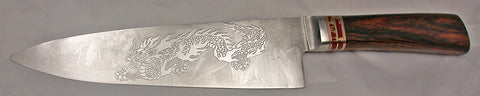8 inch Chef's Knife with 'Dragon' Etching - 2.