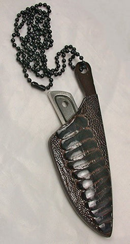 Sub-Basic Dark Brown Ostrich Double-sided Neck Sheath.