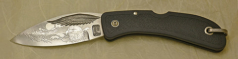 Boye Eagle Wing Lockback Folding Pocket Knife with 'Eagles' Etching - 6.