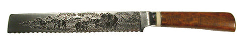 8 inch Bread Knife with 'Elephants' Etching.