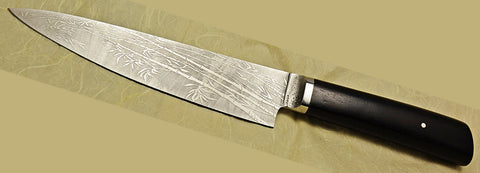 David Boye-made 7.5 inch Chef's Knife with 'Filigree Bamboo' Etching.