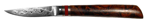 3 inch Paring Knife with 'School of Fish' Etching - 2.