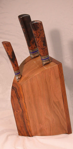 Custom Sculpted Knife Block for 3 Piece Kitchen Set.
