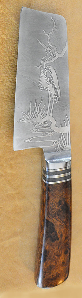 5 inch Cheese Slicer/Small Chopper with 'Heron' Etching.