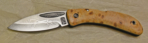 Boye Custom Celtic Horse Lockback Folding Pocket Knife with 'Celtic Horse' Etching.