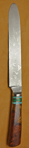 8 inch Cake Knife with 'Hummingbirds' Etching.