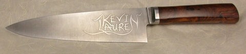 8 inch Chef's Knife with 'KevinLauren' Etching.