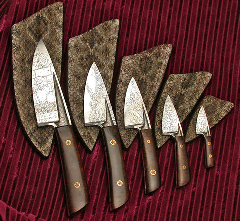 Barn Owl Project Knives with Sheaths II