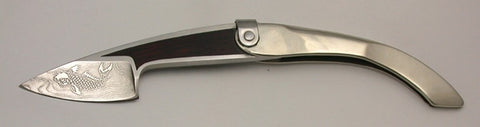 Boye Large Tweezerlock Folding Pocket Knife with 'Koi' Etching & Inlay.