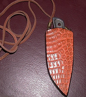 Sub-Basic Light Brown Croc Double-sided Neck Sheath.