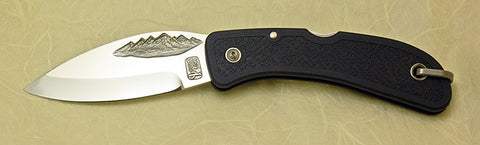 Boye Cobalt Mountain Lockback Folding Pocket Knife with Black Handle