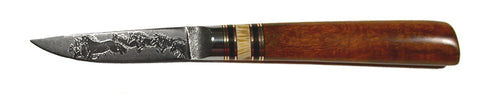 3 inch Paring Knife with 'Mustangs' Etching.