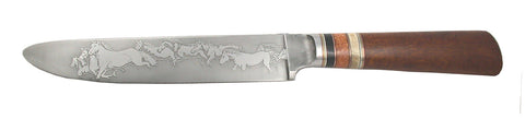 6.5 inch Sandwich Knife with 'Mustangs' Etching.