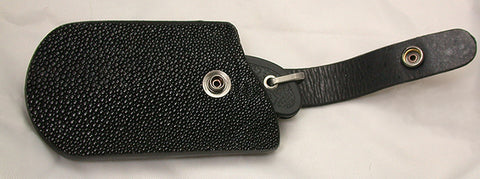 Black Stingray Belt Sheath - Horizontal Carry for Wide-Blade Lockback Folding Pocket Knife.