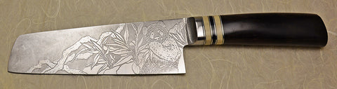 6 inch Chopper with 'Panda' Etching.
