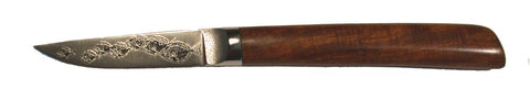 3 inch Paring Knife with 'School of Fish' Etching - 3.
