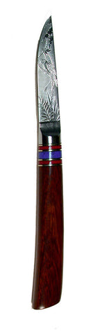 3 inch Paring Knife with 'Parrot' Etching.
