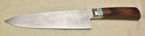 8 inch Chef's Knife with Plain Etched Blade - 5.