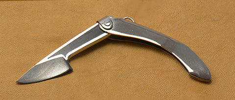 Boye Mini-Tweezerlock Folder with Plain Etched Blade & African Blackwood Inlay.