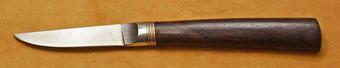 3 inch Paring Knife with Plain Etched Blade and Cocobolo Handle.