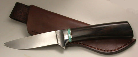 4 inch Dropped Point Hunter with Plain Etched Blade - 2.