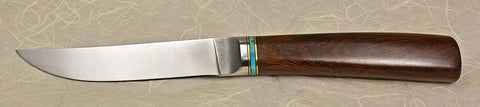 4.5 inch Kitchen Utility Knife with Plain Etched Blade and Ironwood Handle.