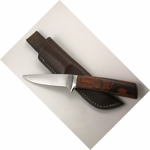 4 inch Dropped Point Hunter with Plain Etched Blade.