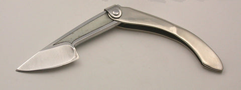 Boye Mini-Tweezerlock Folding Knife with Plain Etched Blade & Inlay.