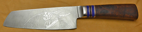 6 inch Chopper with 'Custom Dragonfly' Etching.