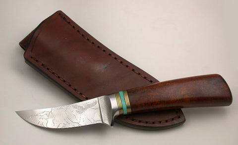 3 inch Trailing Point Skinner with 'Devil's Postpile' Etching.