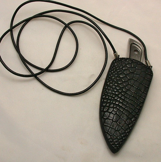 Sub-Basic Black Croc Double-sided Neck Sheath.