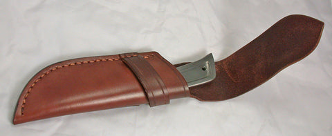 Boye Basic 3 with 'Trout' Etching and Leather Sheath.