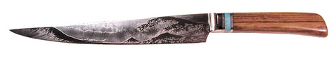 10 inch Carving Knife with 'Tsunami' Etching.