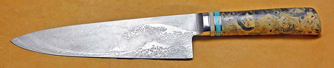 8 inch Chef's Knife with 'Tsunami' Etching.