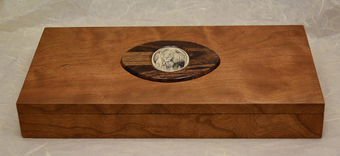 Desk Accessories with Custom Box and Scrimshaw Adornment.