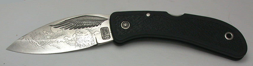 Boye Eagle Wing Lockback Folding Knife with 'Eagles' Etching - 5.